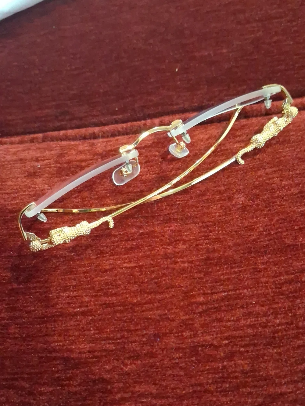 NWOT Womens Mcknight Cartier Rimless/Gold Eyeglasses Panther 31368665